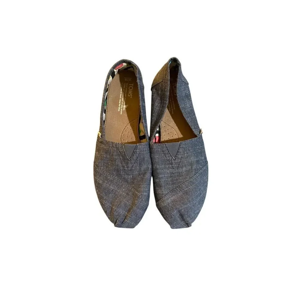 Tom’s women’s classic Alpargata chambray slip on shoe flat 11